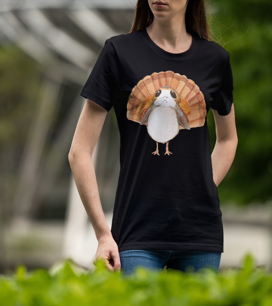 Star Wars Porg Turkey Thanksgiving Feathers T-Shirt