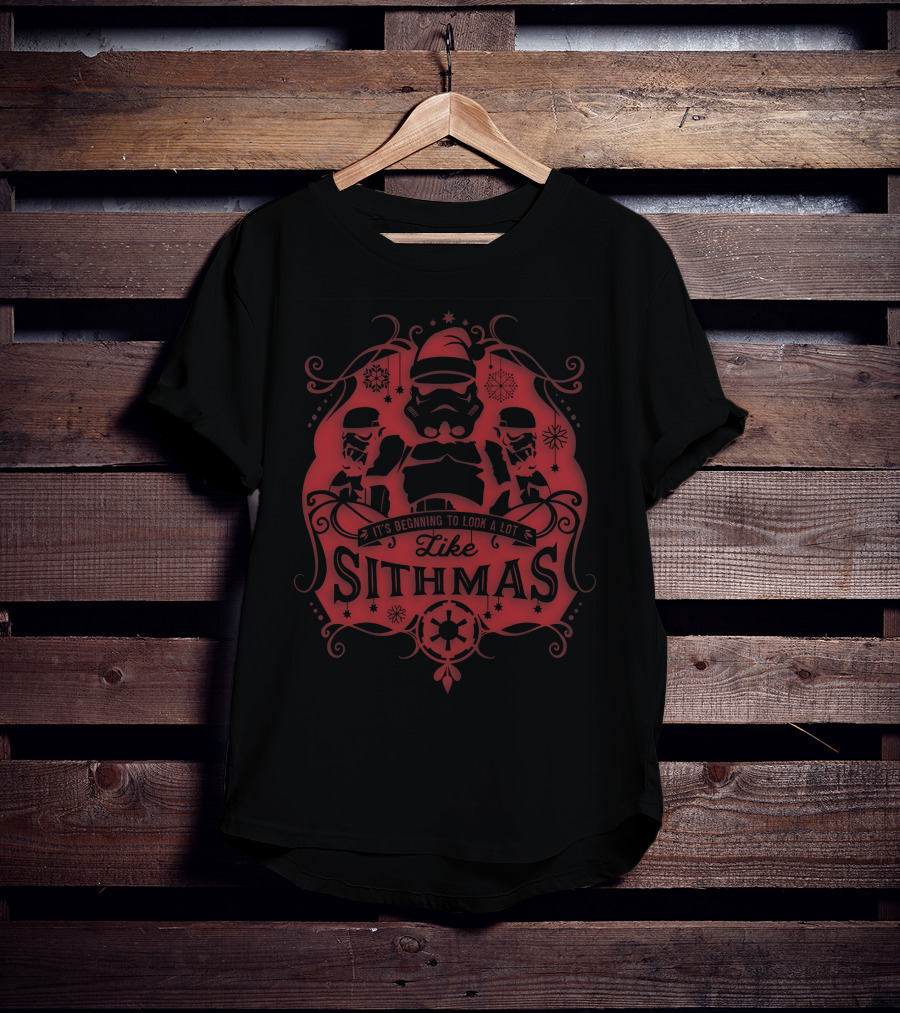 Star Wars Stormtrooper Santa Hat It's Beginning To Look A Lot Like Sithmas T-Shirt