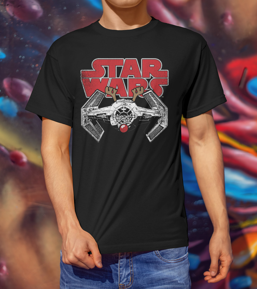 Star Wars TIE Fighter Reindeer Rudolf Christmas Nose T-Shirt