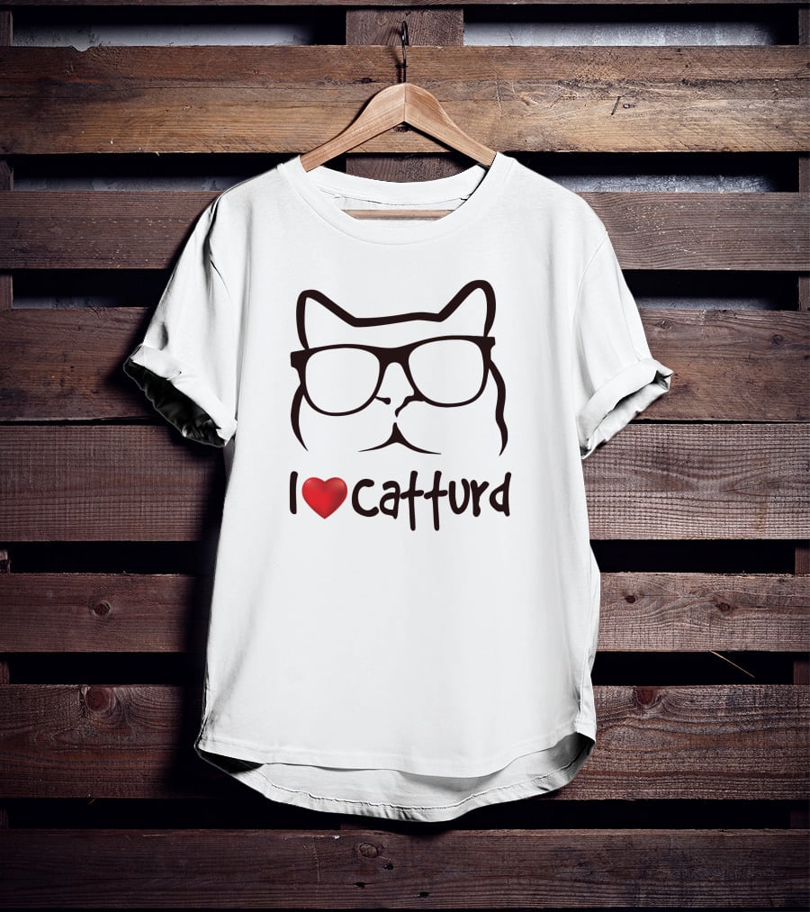 I Love Catturd Glasses Cat T-Shirt