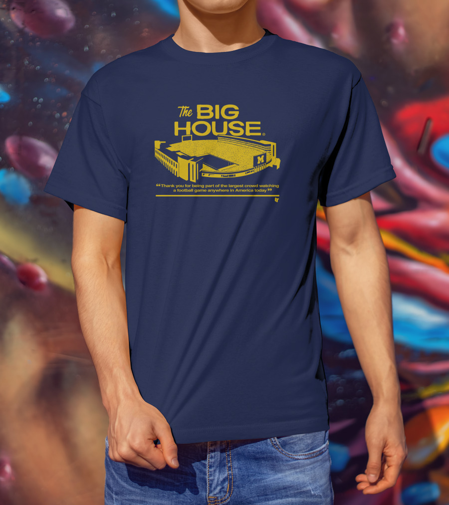 The Big House Stadium M Football Game Largest Crowd America T-Shirt