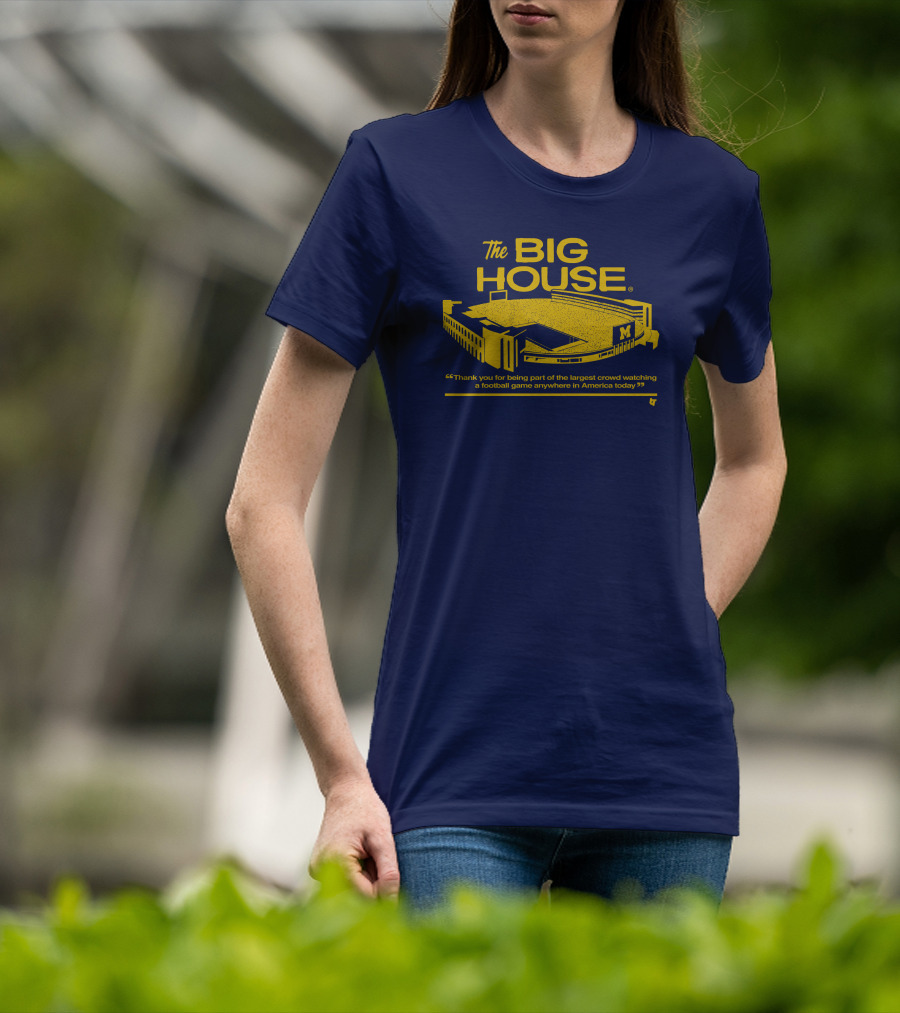 The Big House Stadium M Football Game Largest Crowd America T-Shirt