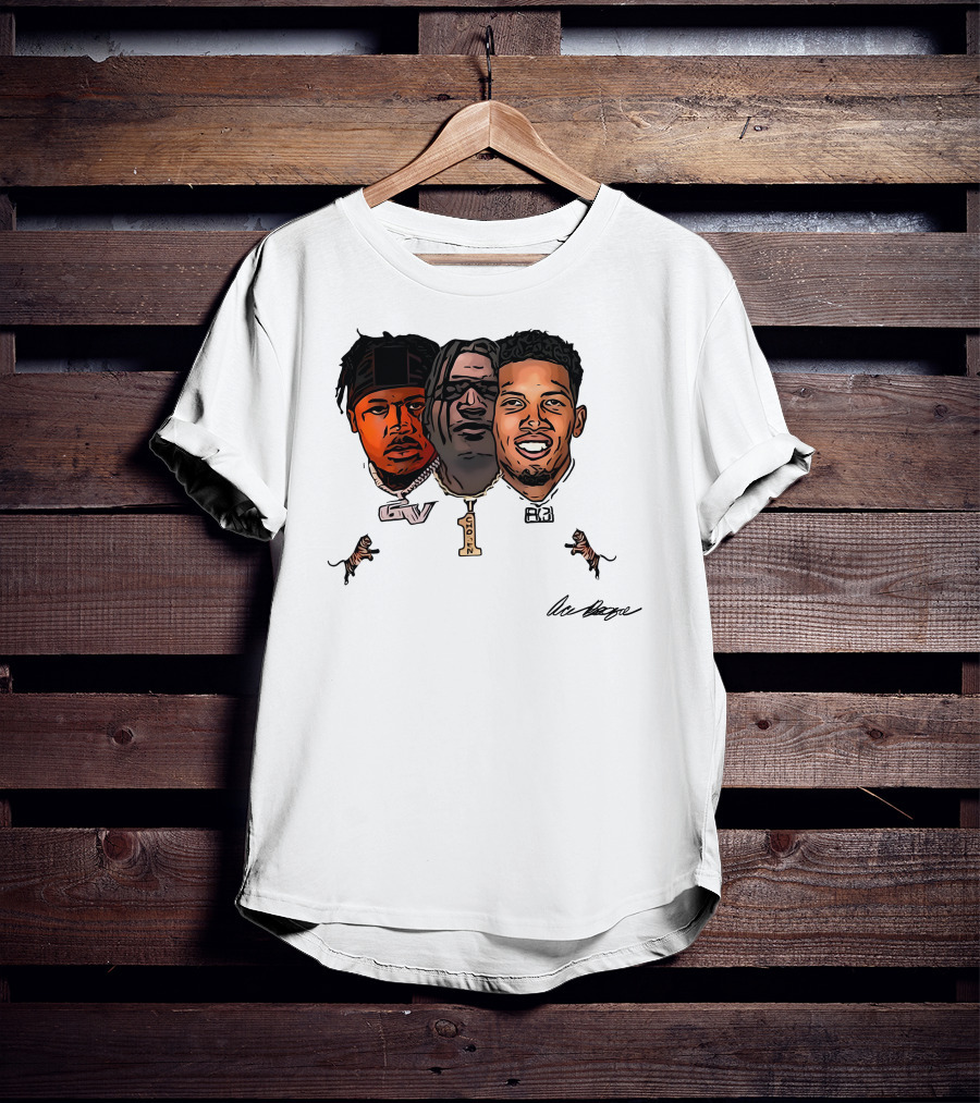 Ja'Marr Chase GV Tiger Trio Football T-Shirt