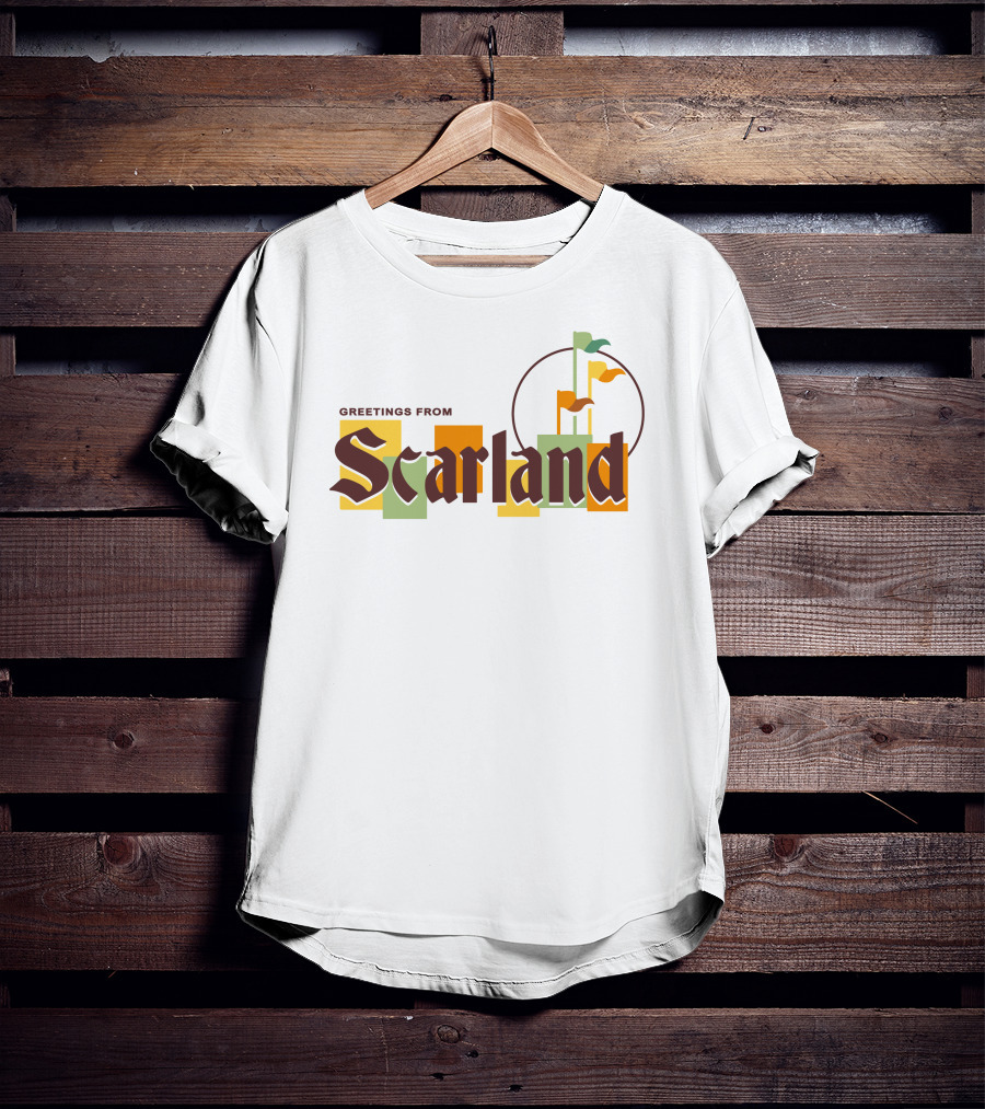 Greetings From Scarland Vintage Flags And Circles T-Shirt