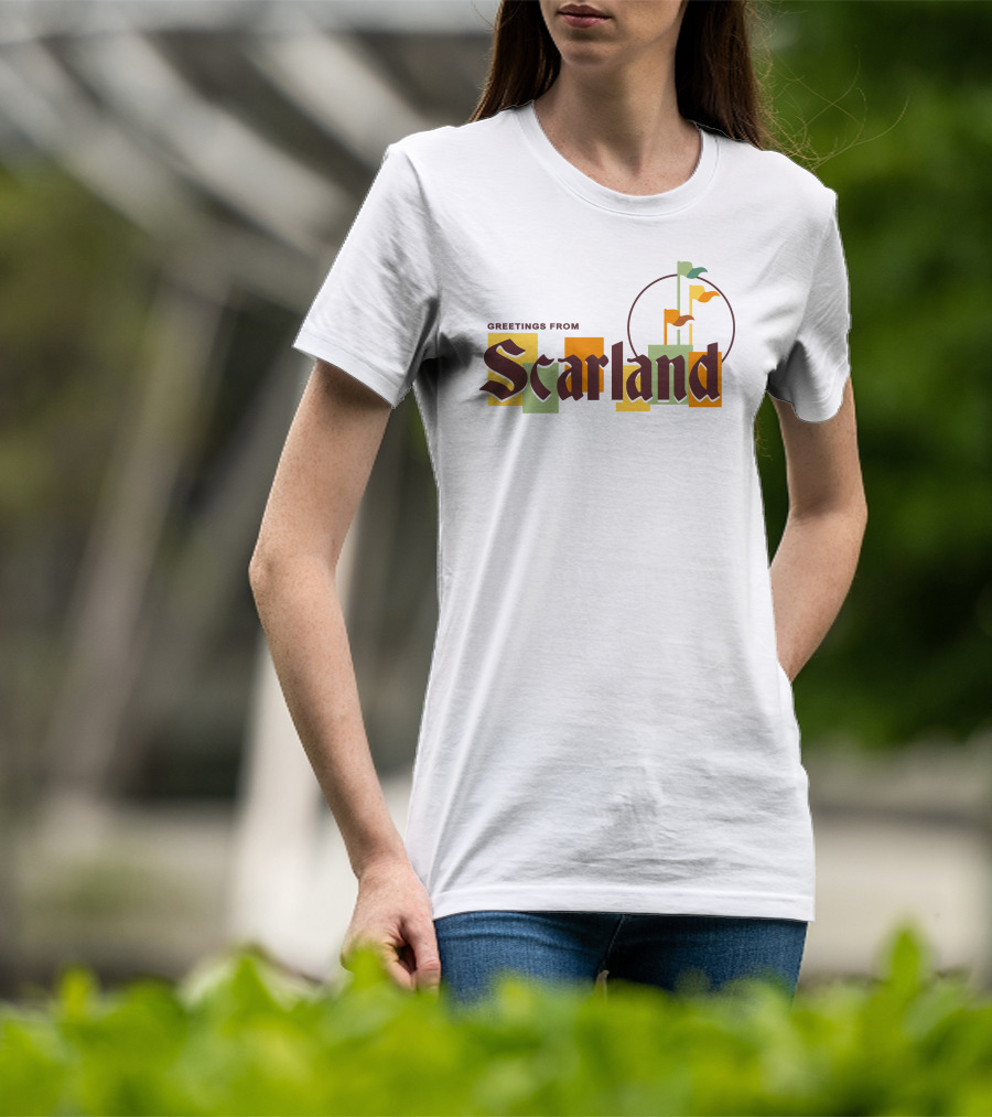 Greetings From Scarland Vintage Flags And Circles T-Shirt