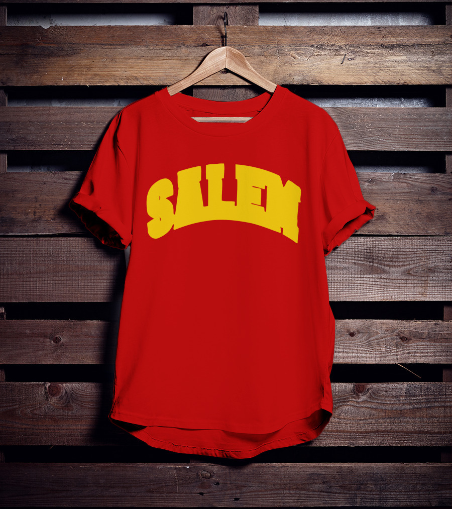 Salem Bold Yellow Arch On Red T-Shirt