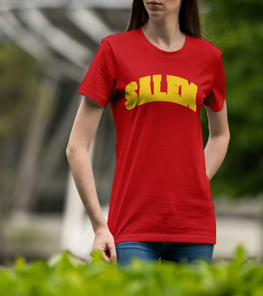 Salem Bold Yellow Arch On Red T-Shirt