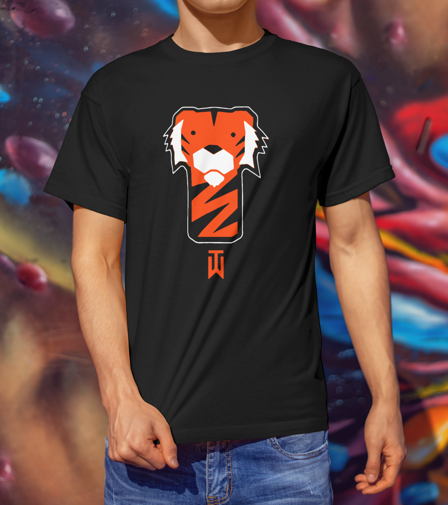 Tiger Woods Merch Tiger Woods Tiger Head Emblem TW T-Shirt