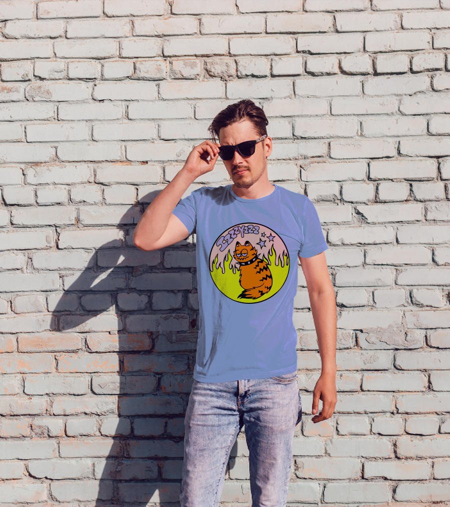 Izzzyzzz Crowdmade Merch Garfield Flame Stars T-Shirt