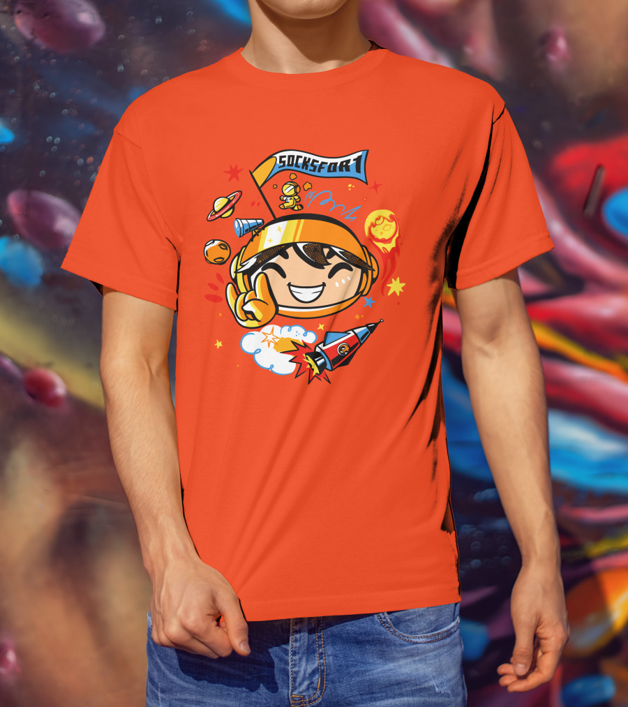Socksfor1 Chibi Astronaut Space Adventure Merch T-Shirt