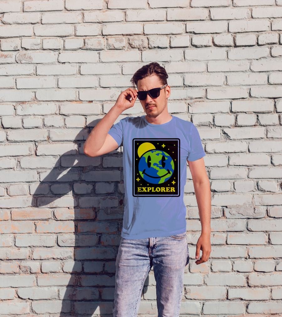 Socksfor1 Merch Explorer Earth Smiley T-Shirt