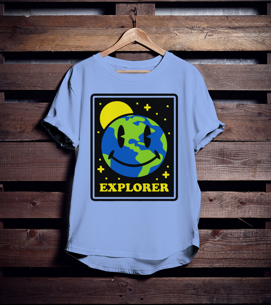 Socksfor1 Merch Explorer Earth Smiley T-Shirt