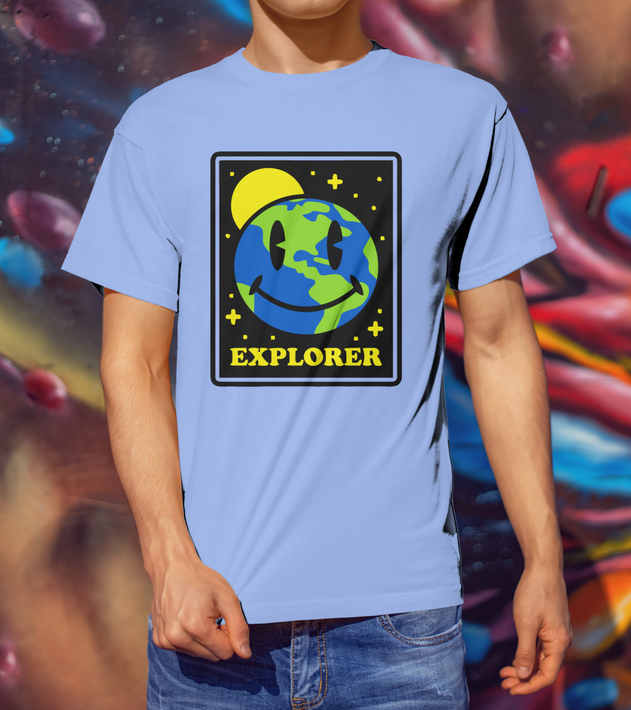 Socksfor1 Merch Explorer Earth Smiley T-Shirt