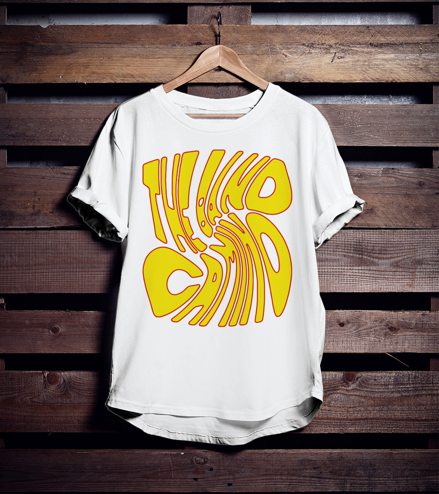 The Band Camino Groovy Textual Yellow And Red Psychedelic Style Merchandise T-Shirt