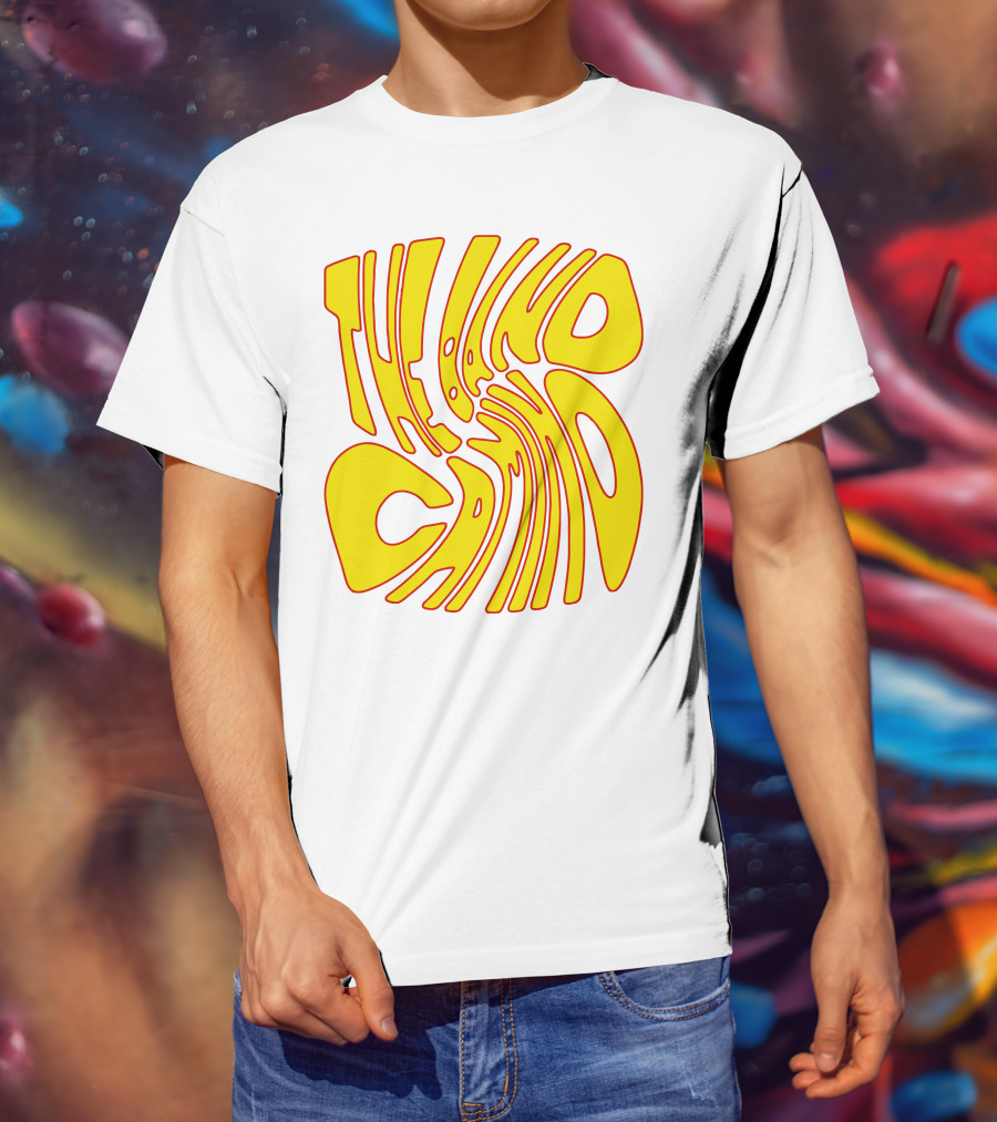 The Band Camino Groovy Textual Yellow And Red Psychedelic Style Merchandise T-Shirt