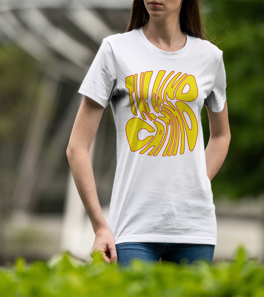 The Band Camino Groovy Textual Yellow And Red Psychedelic Style Merchandise T-Shirt