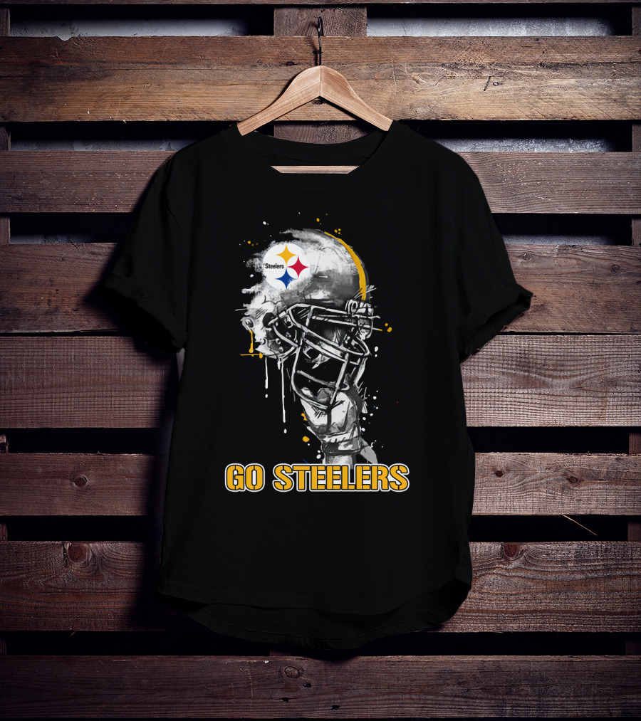 Steelers Football Skull Helmet Go Steelers T-Shirt