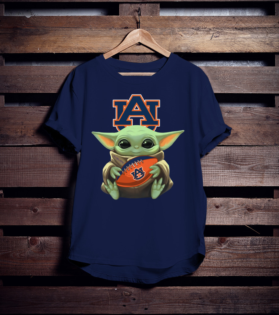 Auburn Baby Yoda Football T-Shirt