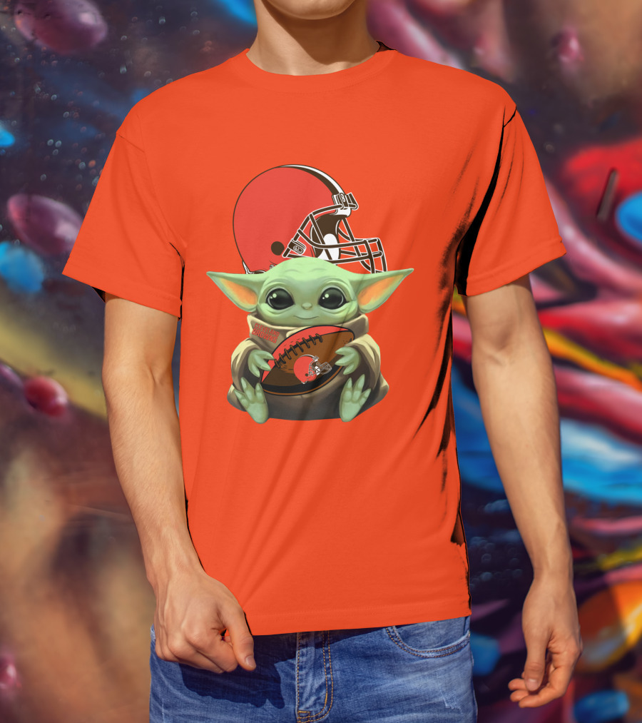 Cleveland Browns Football Baby Yoda T-Shirt