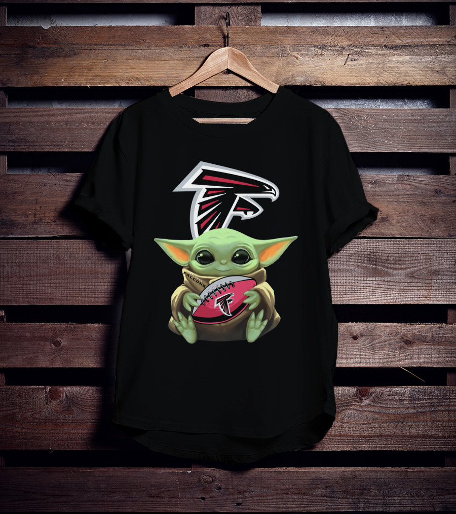 Atlanta Falcons Baby Yoda Football T-Shirt