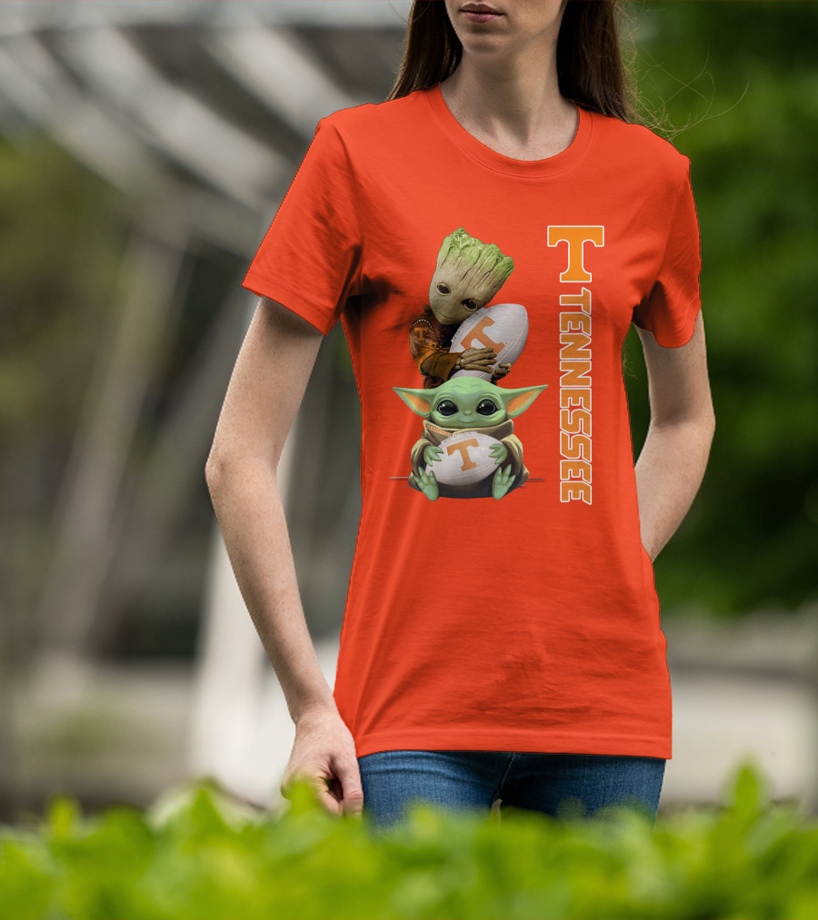 Groot Baby Yoda Tennessee Football T-Shirt