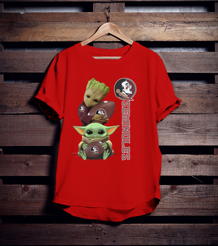 Seminoles Baby Groot And Baby Yoda Football Collaboration T-Shirt