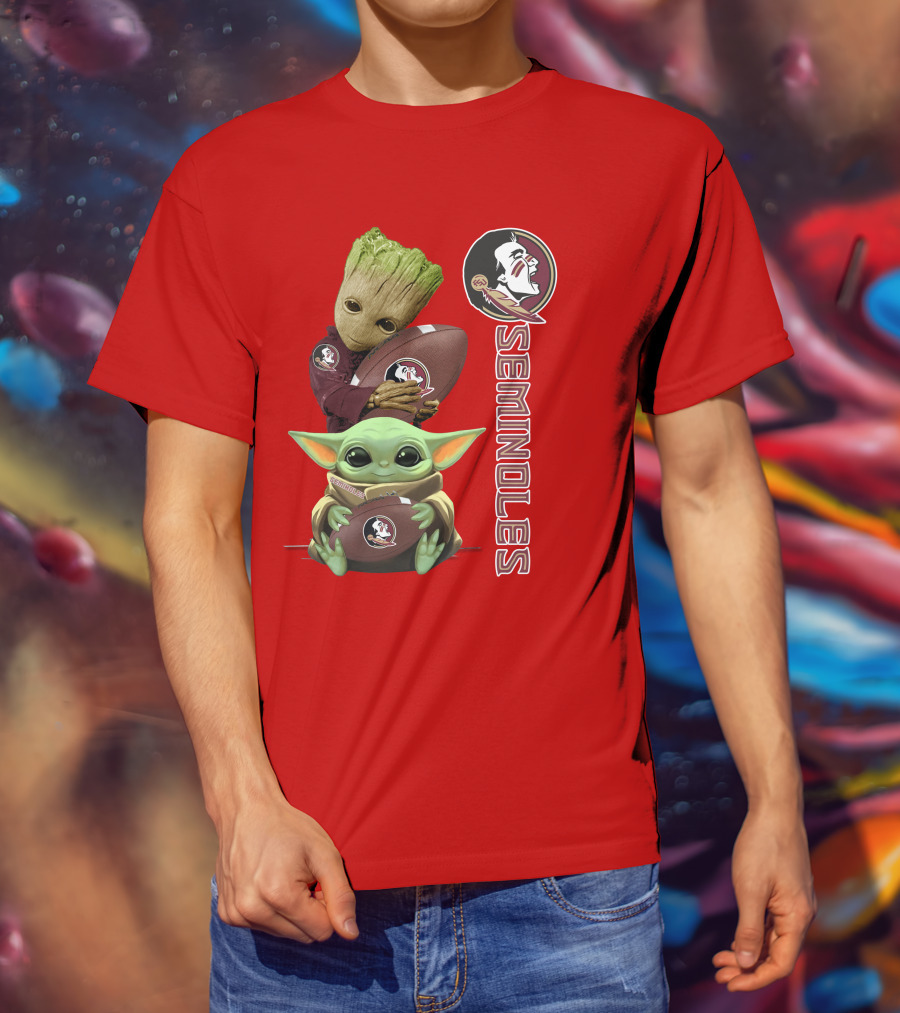 Seminoles Baby Groot And Baby Yoda Football Collaboration T-Shirt