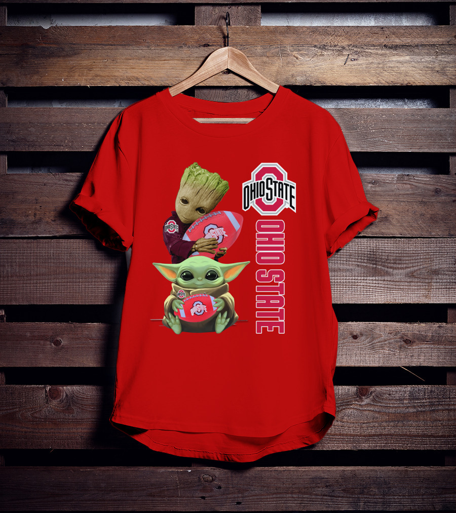 Ohio State Groot Baby Yoda Football T-Shirt