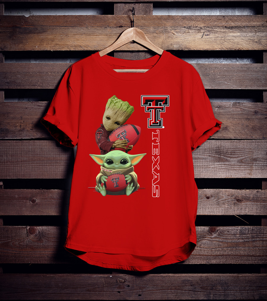 Groot Baby Yoda Texas Tech Football T-Shirt