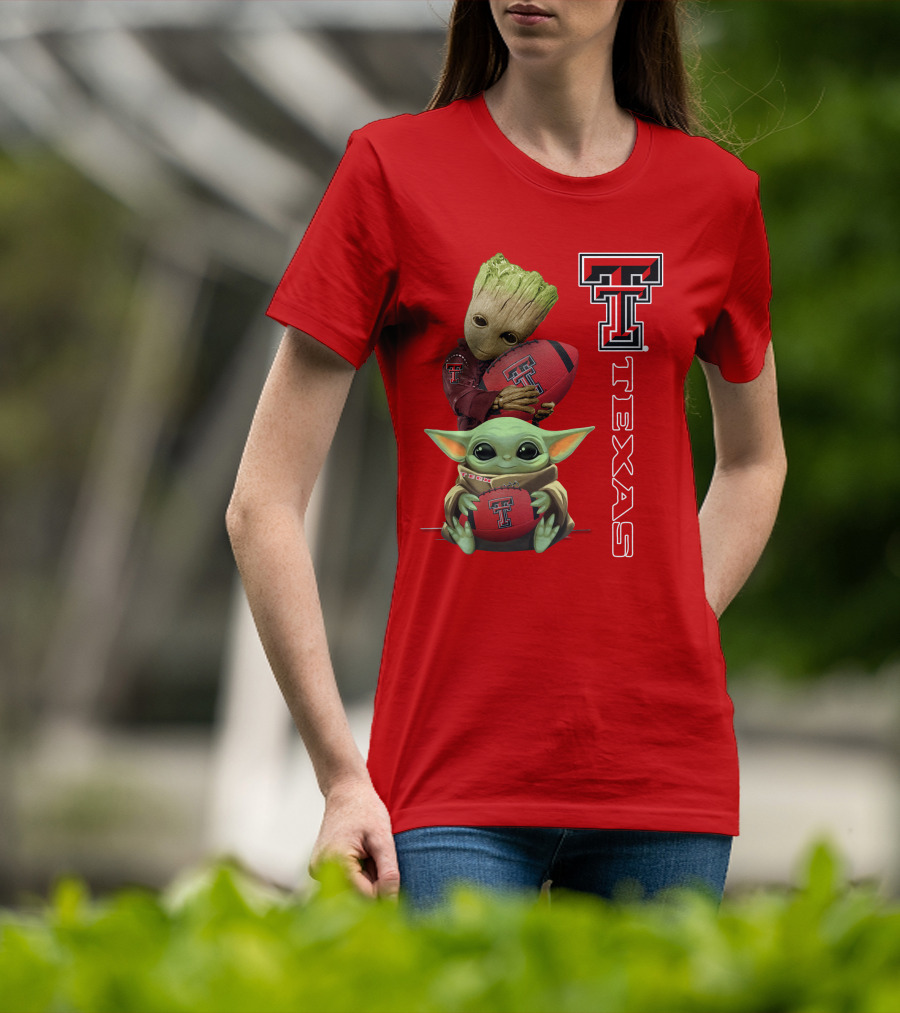 Groot Baby Yoda Texas Tech Football T-Shirt