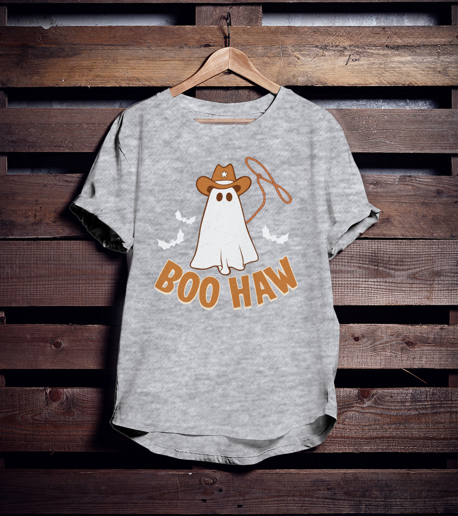 Boo Haw Western Ghost Cowboy Halloween T-Shirt