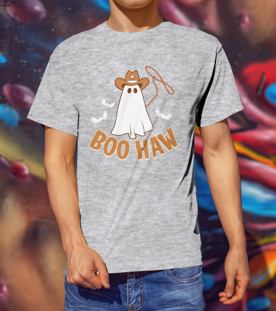 Boo Haw Western Ghost Cowboy Halloween T-Shirt
