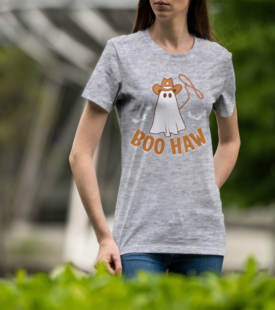 Boo Haw Western Ghost Cowboy Halloween T-Shirt
