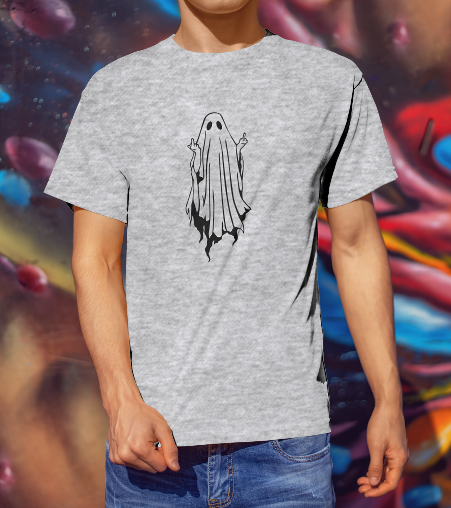 Middle Finger Ghost Gesture T-Shirt