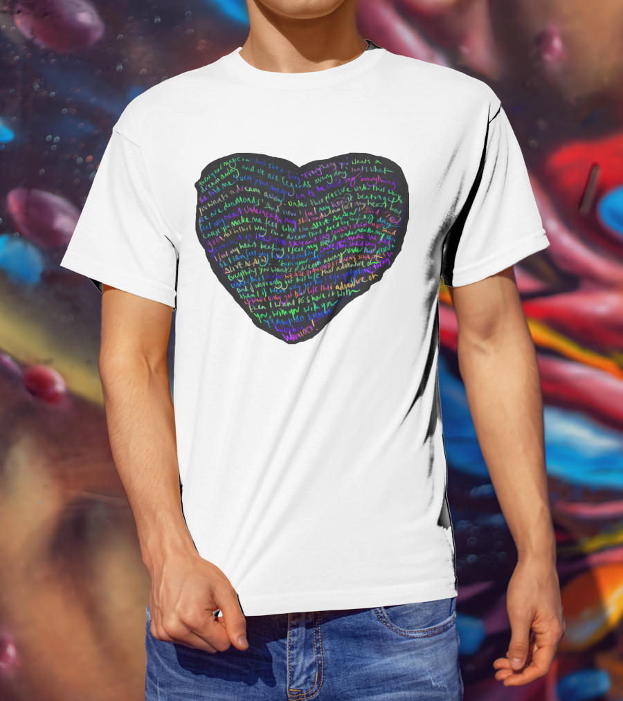 C.P White Heart Shaped T-Shirt