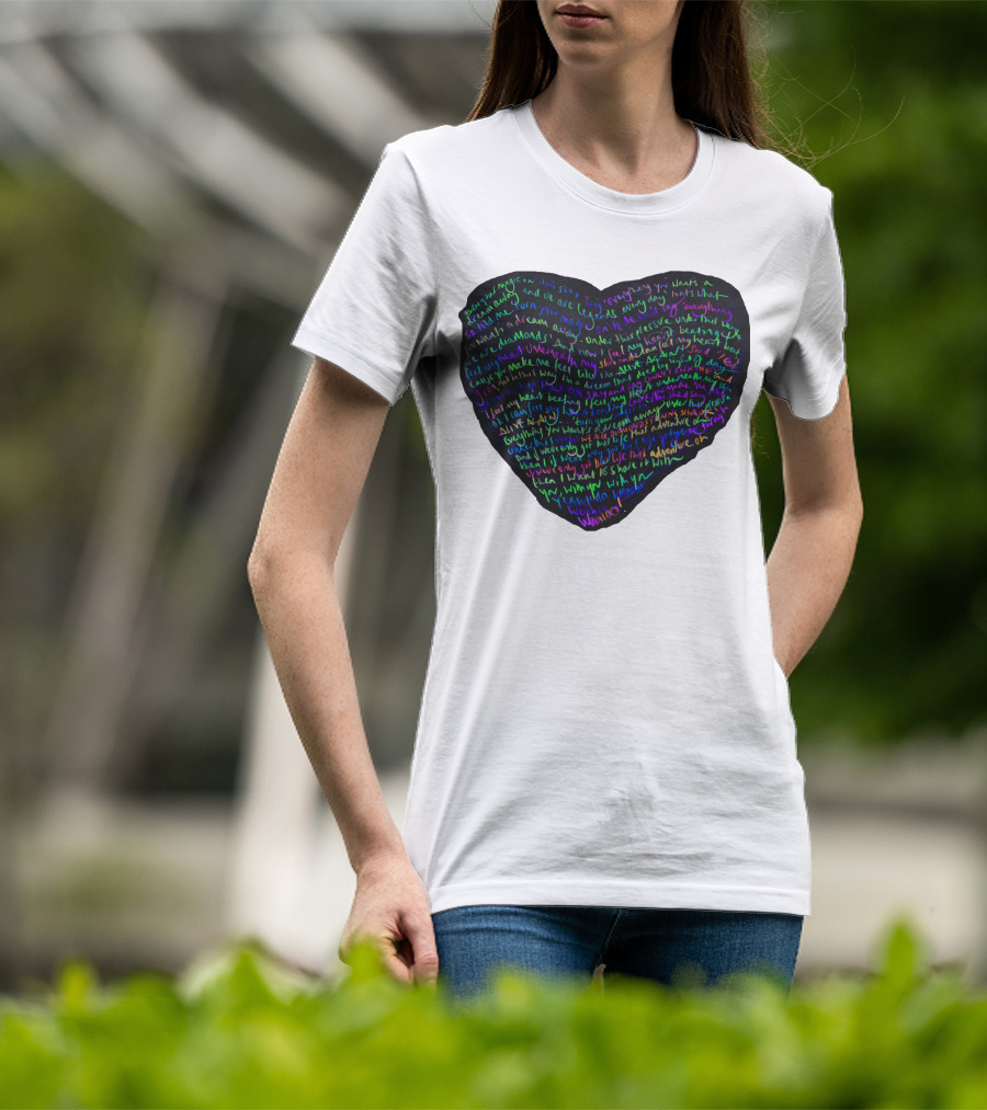 C.P White Heart Shaped T-Shirt