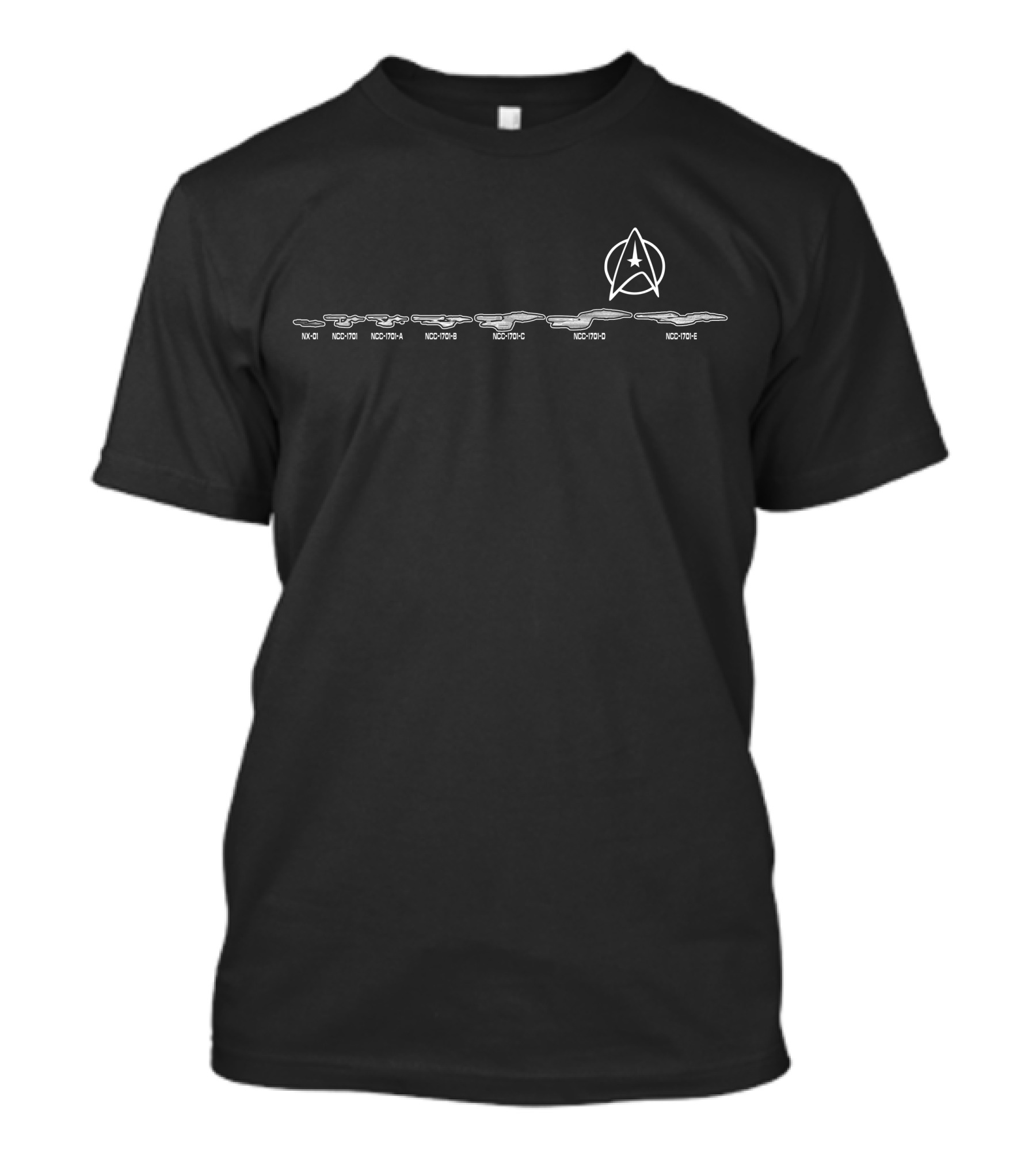NCC-1701 Starfleet Evolution Enterprise Insignia Series T-Shirt