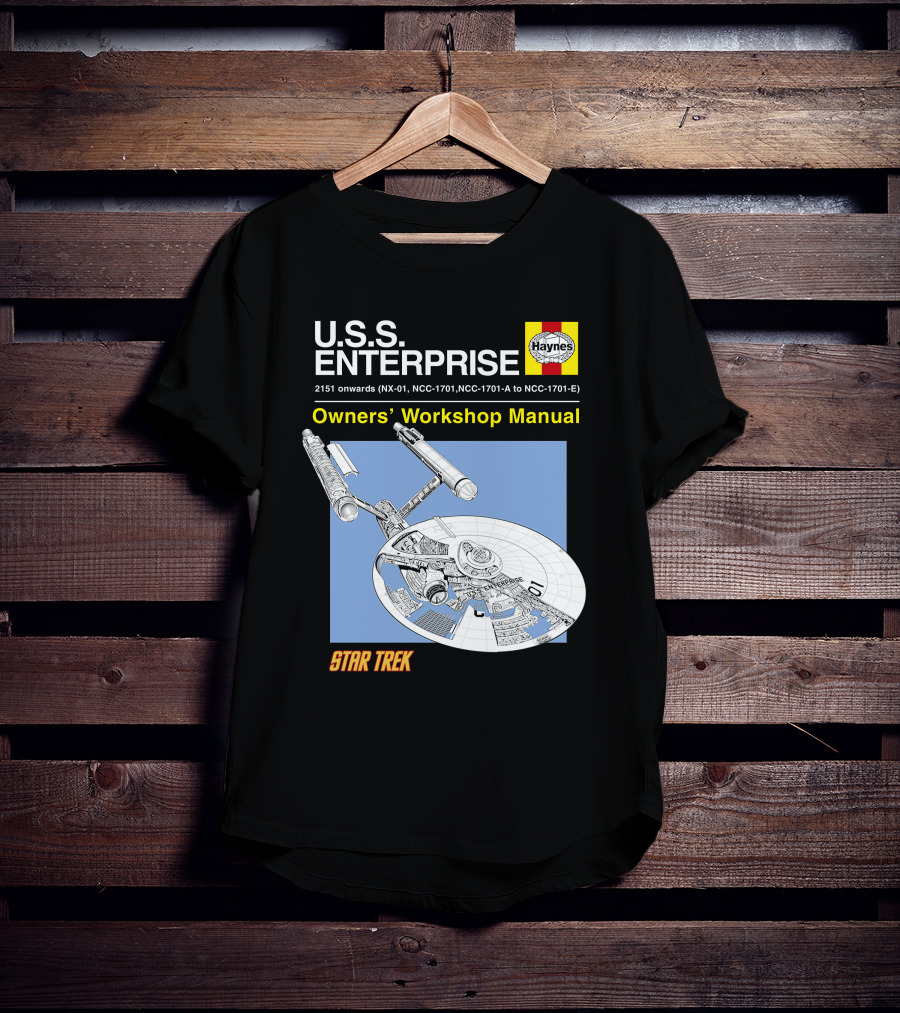 U.S.S Enterprise Haynes Owners' Workshop Manual Star Trek 2151 Onwards NCC-1701 NCC-1701-A To NCC-1701-E T-Shirt