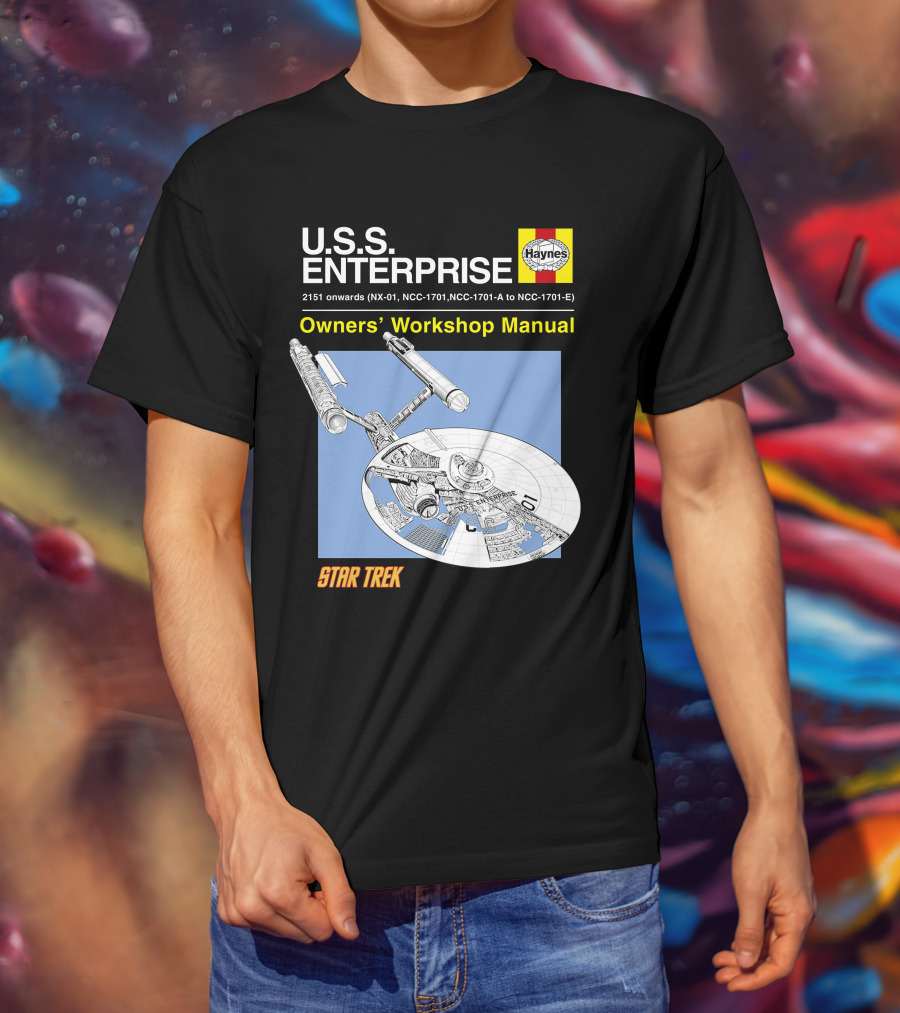 U.S.S Enterprise Haynes Owners' Workshop Manual Star Trek 2151 Onwards NCC-1701 NCC-1701-A To NCC-1701-E T-Shirt