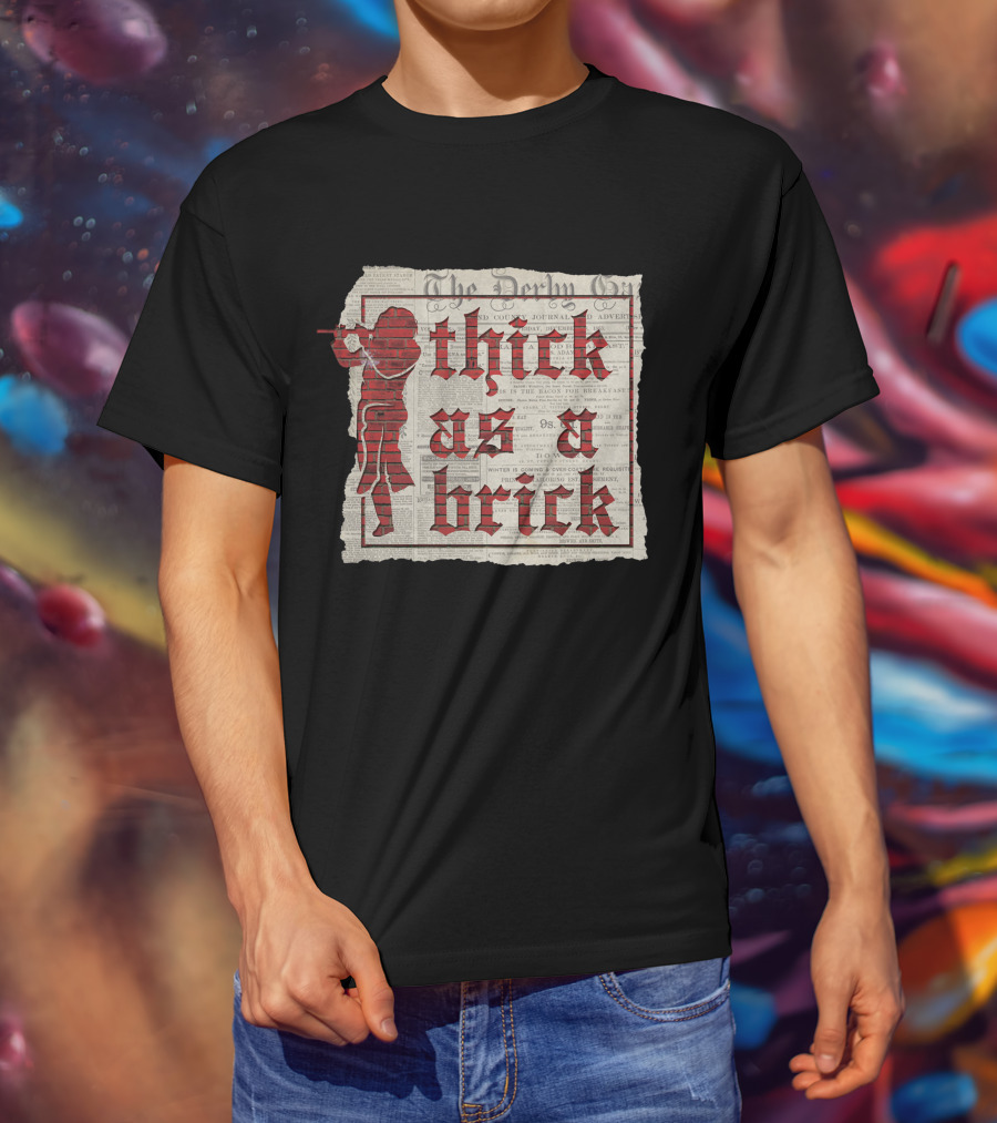 Thick As A Brick Newspaper Red Flute Player T-Shirt