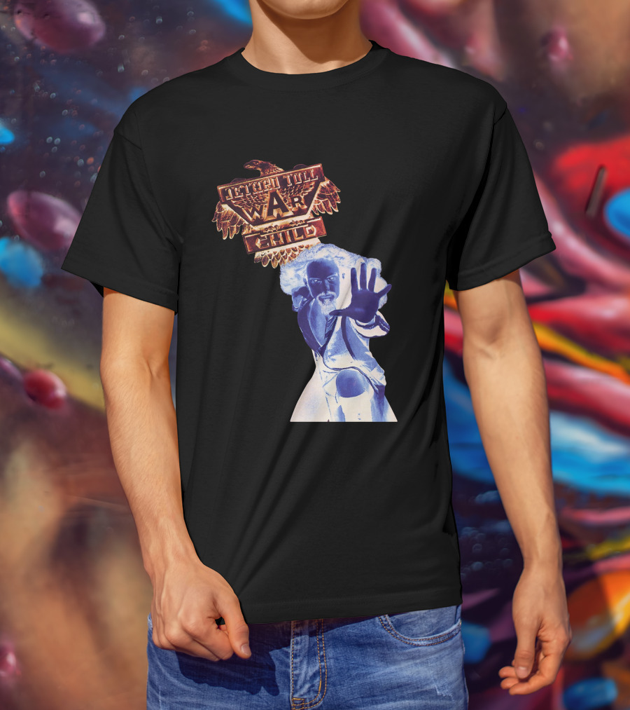 Jethro Tull War Child Eagle Motif With Reaching Figure T-Shirt