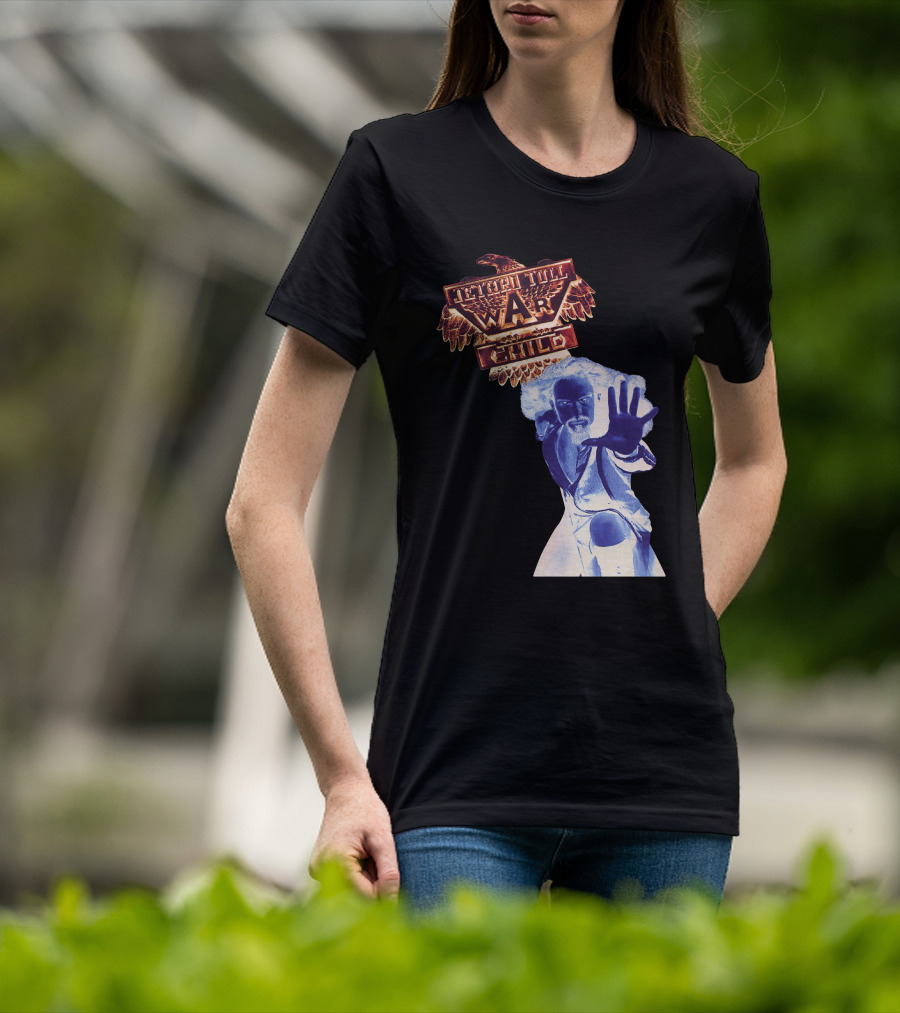 Jethro Tull War Child Eagle Motif With Reaching Figure T-Shirt