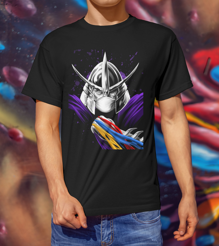 Shredder Ninja Turtles Villain With Colorful Energy Bands T-Shirt