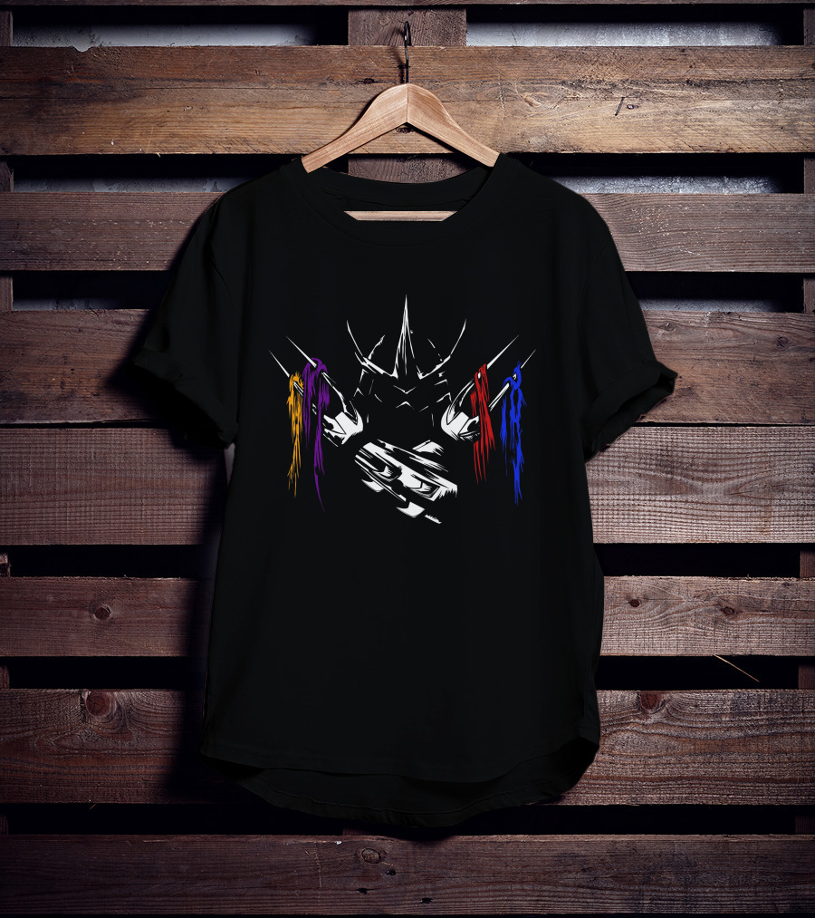 Shredder With Purple Red Blue Masked Ninjas T-Shirt
