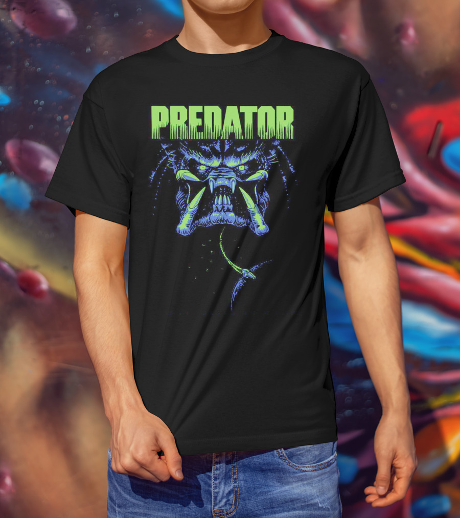 Predator Alien Creature Neon Combat Action T-Shirt