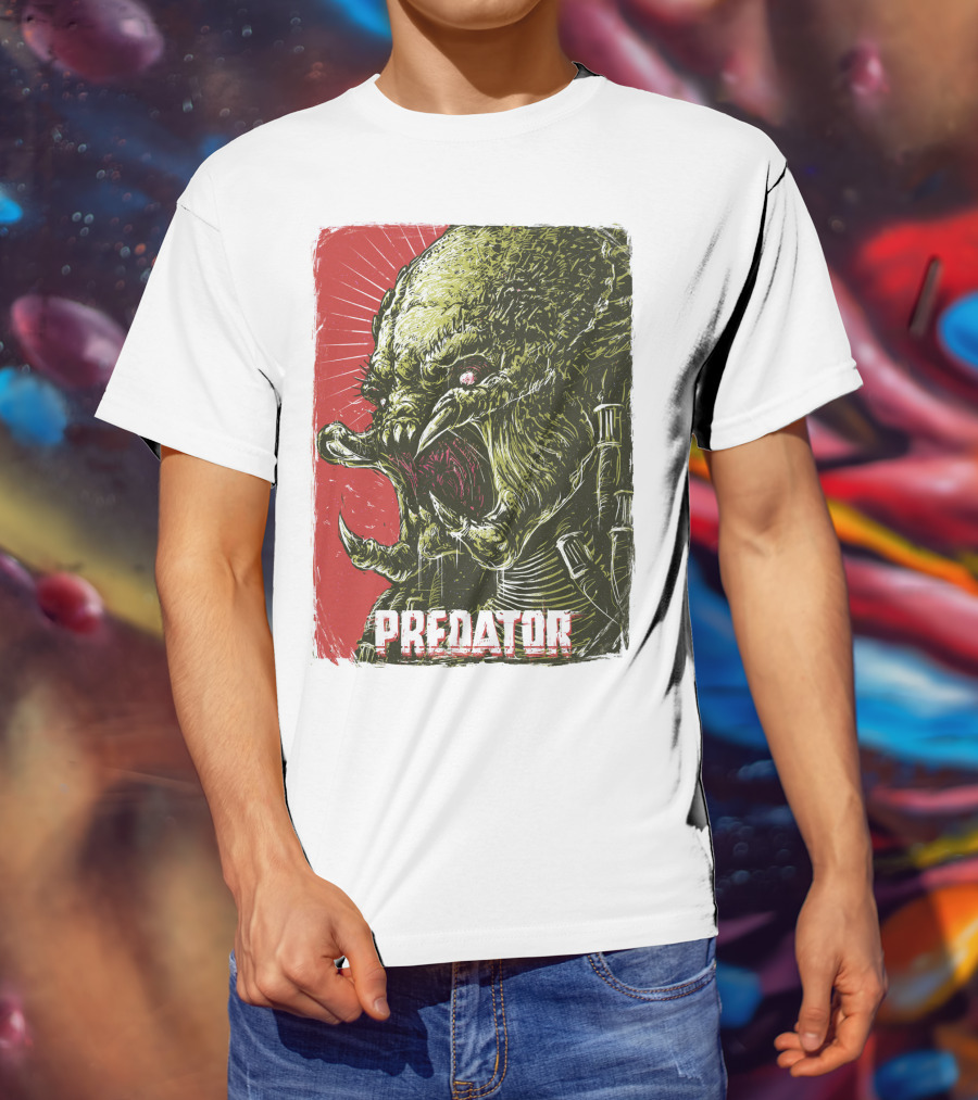 Predator Alien Creature Stylized Artwork Vintage Film T-Shirt