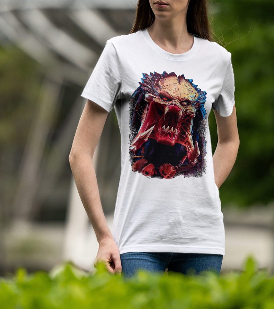 Predator Alien Creature Roaring Face T-Shirt