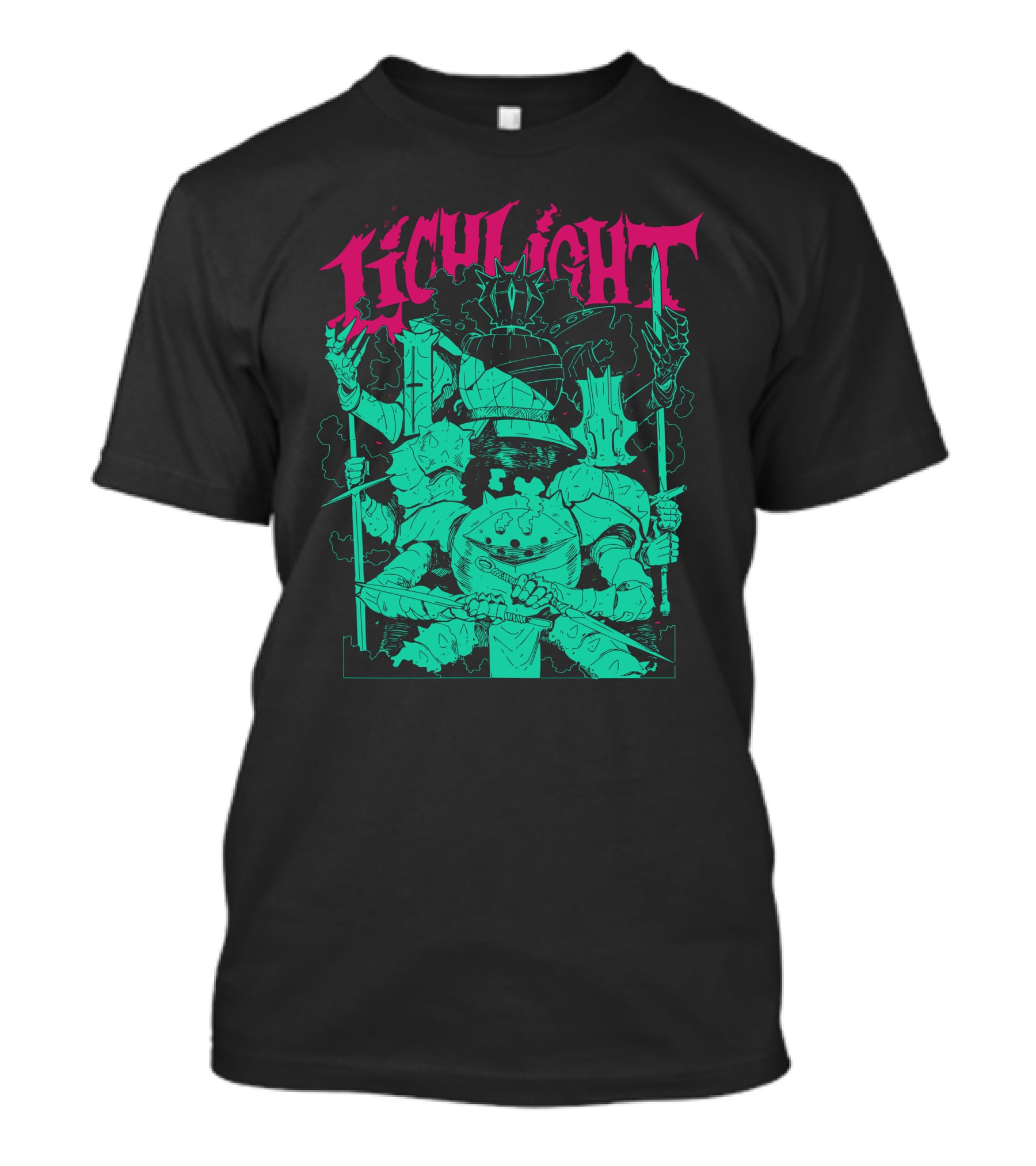 Lichlight Medieval Knight Skeleton Warrior T-Shirt