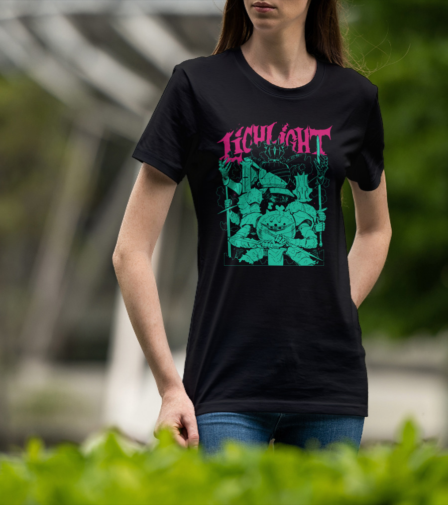 Lichlight Medieval Knight Skeleton Warrior T-Shirt