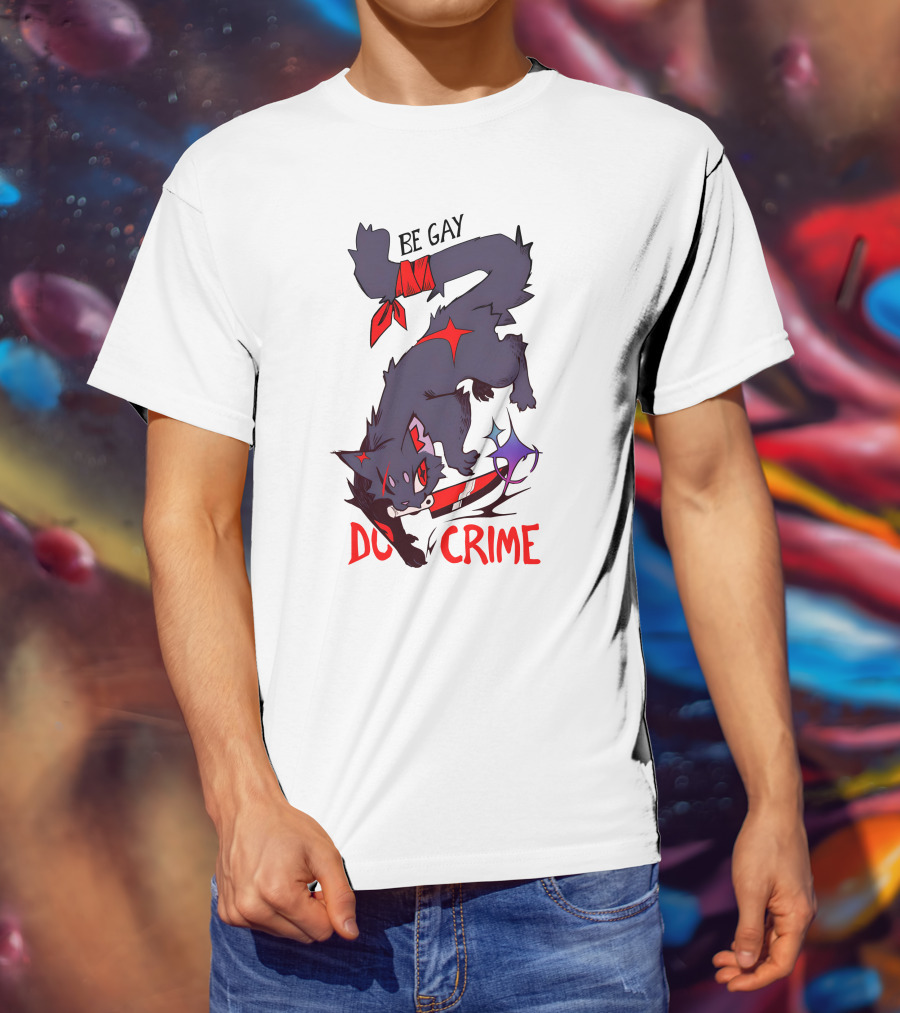 Saltmalkin Merch Laney Be Gay Do Crime Cat T-Shirt